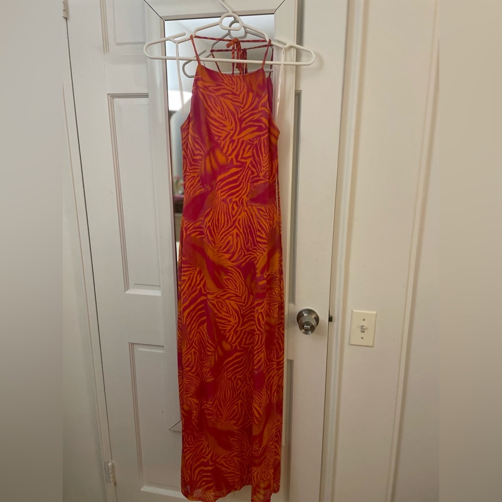 Lulu's Pink and Orange Maxi Dress